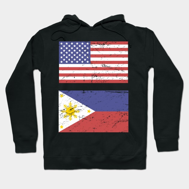 United States Flag & Philippines Flag Hoodie by MeatMan